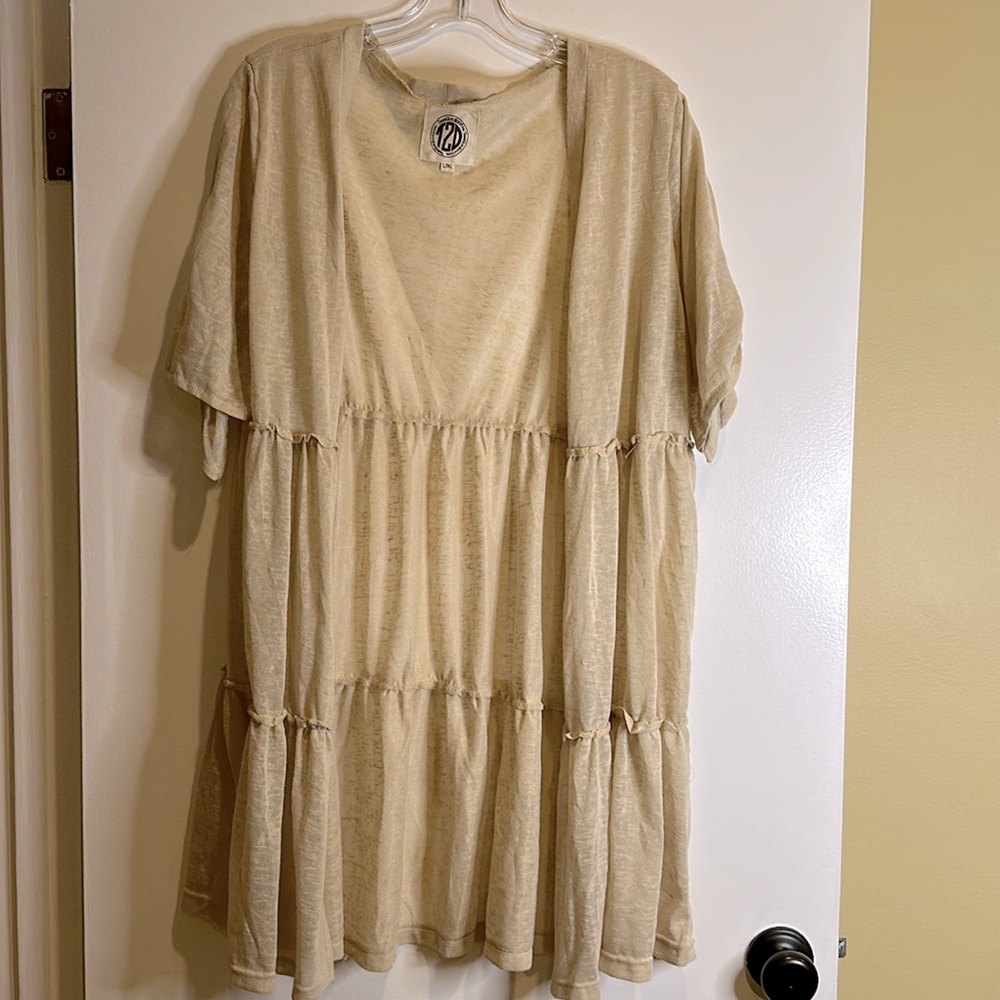 Cream SS Shear Cardigan L